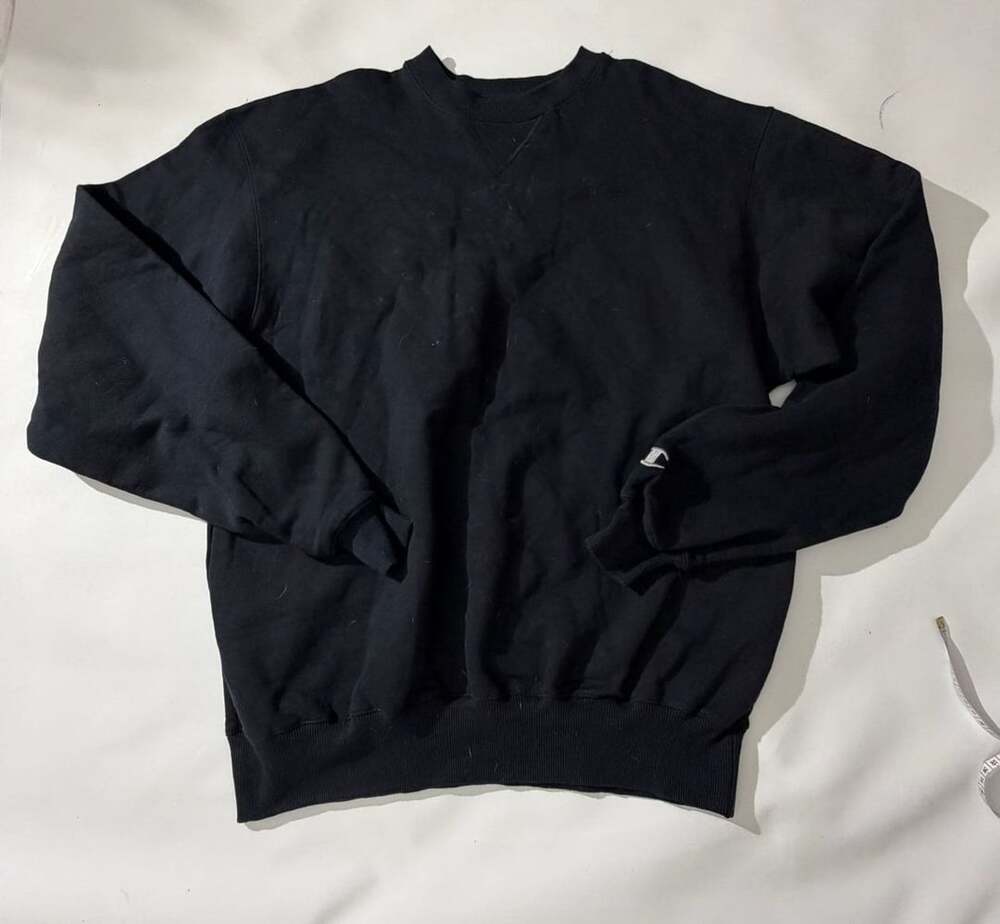 Champion Authentic L Black Crewneck Sweatshirt Classic Logo C Patch
